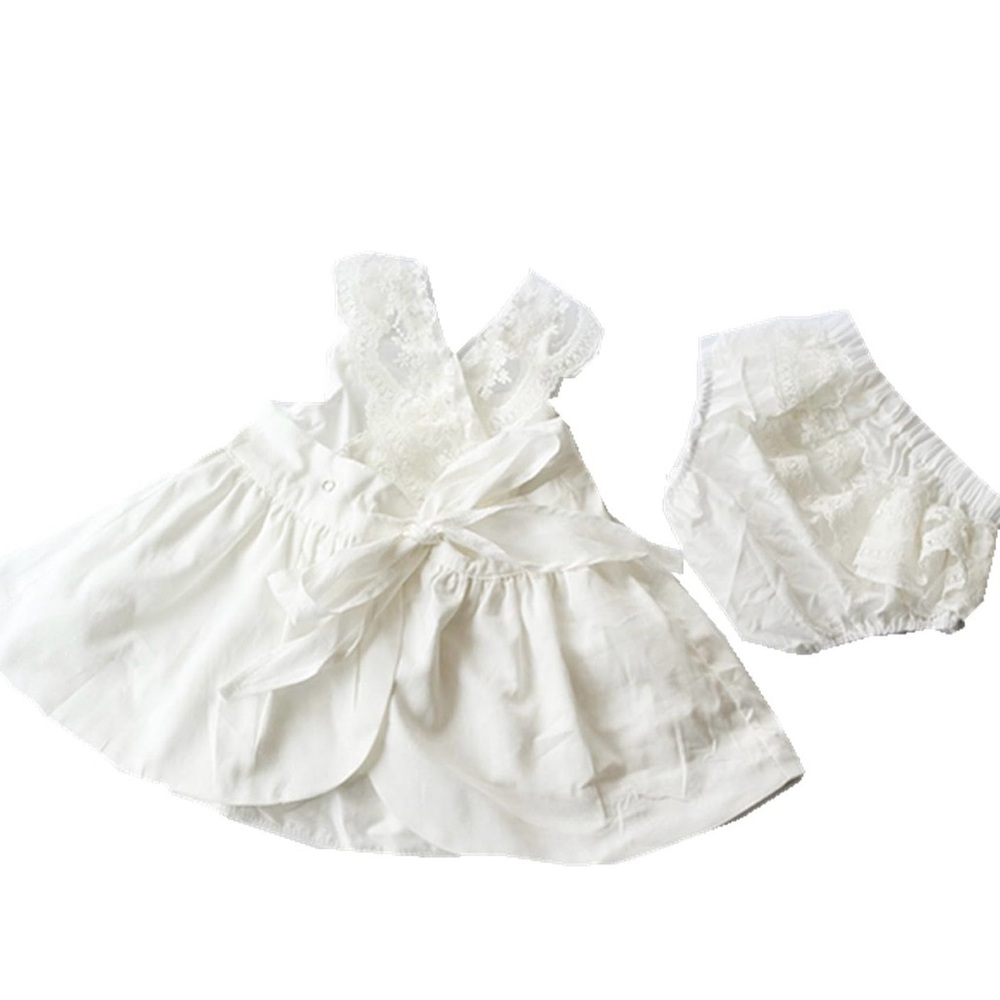Baby Girls Princess Dress+ ruffledbutt bottoms 2Pcs set